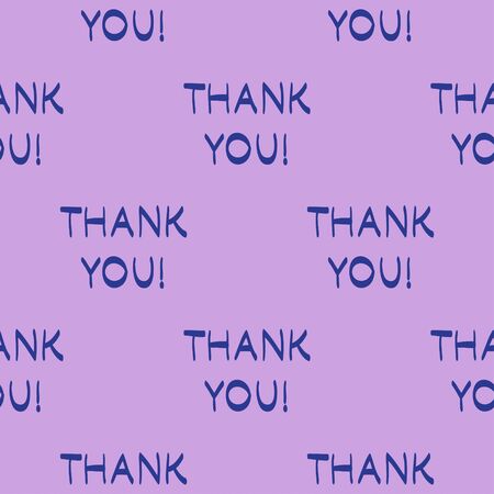 Vector Thank You seamless pattern. Modern texture. Repeating endless abstract hand drawn background.のイラスト素材