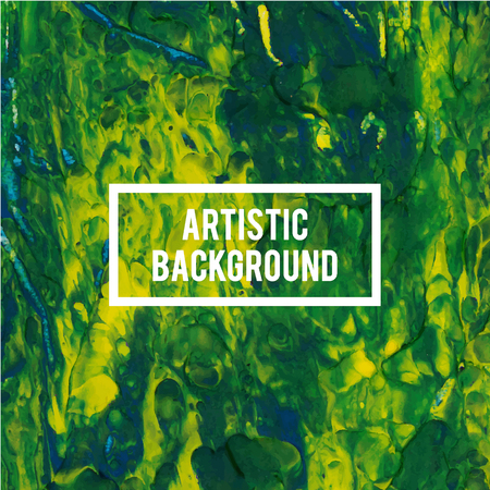 Vector abstract background texture brush stroke hand painted with acrylic paint yellow and green.のイラスト素材