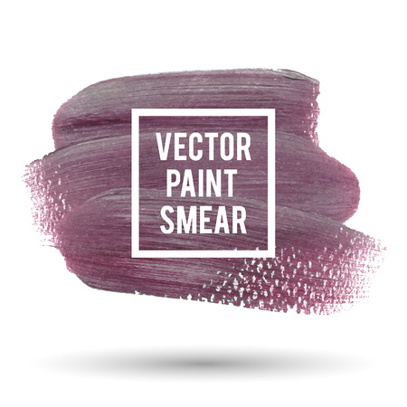 Vector abstract paint smear background texture brush stroke hand painted with acrylic paint silver violet pink.のイラスト素材