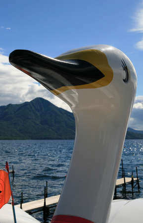 Summer clouds and Lake shikotsuのeditorial素材