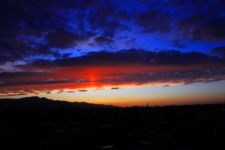 Sapporo sunset cloudsの写真素材