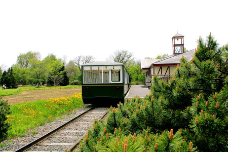 Sapporo Yurigahara Park trainの写真素材