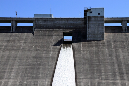 Asari dam and the lake Otarunai of fresh green hokkaidoの写真素材