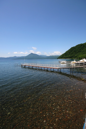 lake shikotsu in summerの写真素材