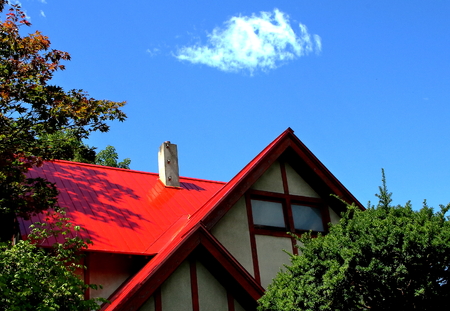Triangular roof houseの写真素材