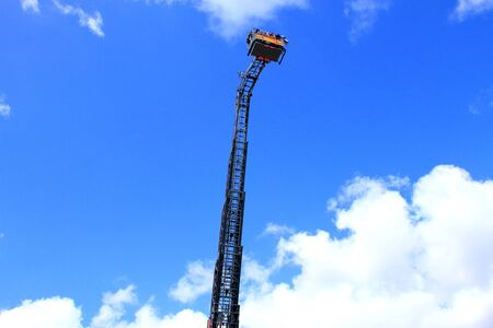 Ladder truck of emergency drillsの写真素材