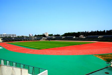 In Hokkaido Atsubetsu Park stadium.のeditorial素材