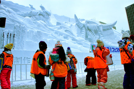 Park, in hokkaido japan, snow in hokkaido, winter in hokkaido, in hokkaido crab, snow sapporo, sapporo japan, sapporo snow festivalのeditorial素材