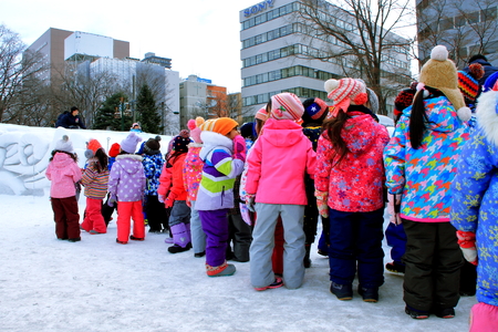 Sapporo Snow Festival venue landscape.のeditorial素材