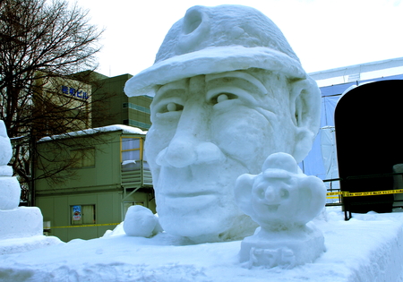 February 2018, Japan, in Hokkaido, the 69th Sapporo Snow Festival venue landscape.のeditorial素材