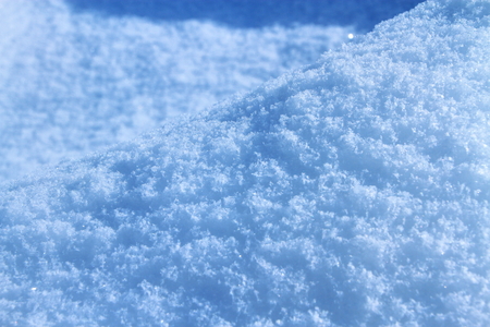 Snow crystal and snowflakes background is a blue and white world shining under the sun.の写真素材