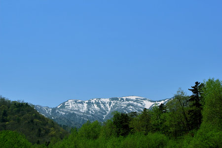 Landscape in the mountains near Sapporo in spring