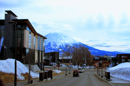 Landscape of Niseko in winter in Hokkaidoのeditorial素材