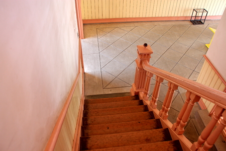 In Hokkaido, landscape of history pioneering village, old Urakawa Government building sceneryの写真素材