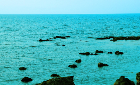 In the dusk scenery of Hokkaido, Otaru and Shakotan Peninsulaの写真素材