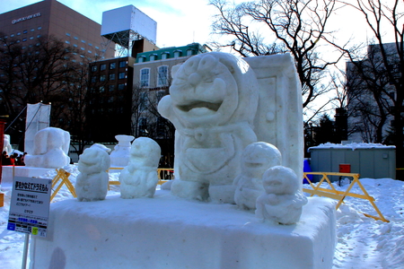 February 2019, Japan, in Hokkaido, the 70th Sapporo Snow Festival venue landscape.のeditorial素材