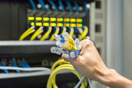 Cables Lan in hand.