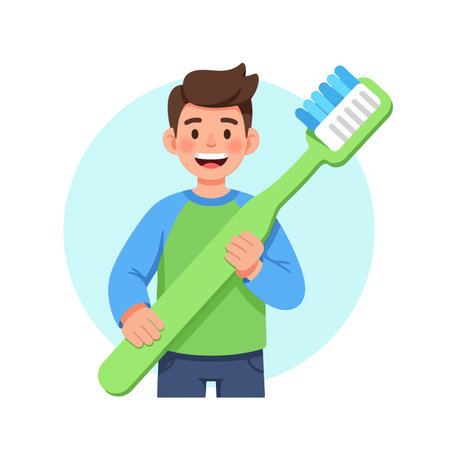 Young man with toothbrush.のイラスト素材