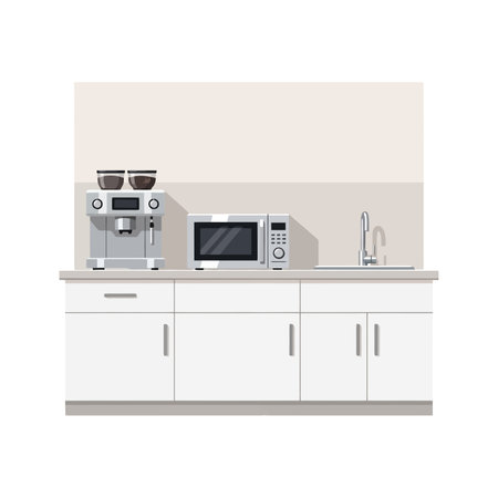 Kitchen interior isolated on white background.のイラスト素材