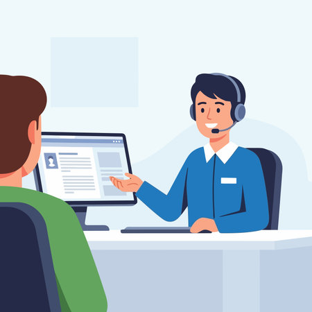 Customer service agent or call center.のイラスト素材