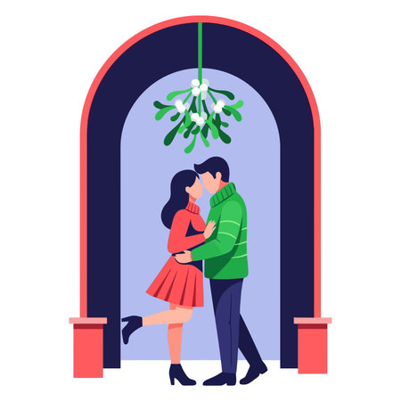 Couple in love kissing and hugging.のイラスト素材