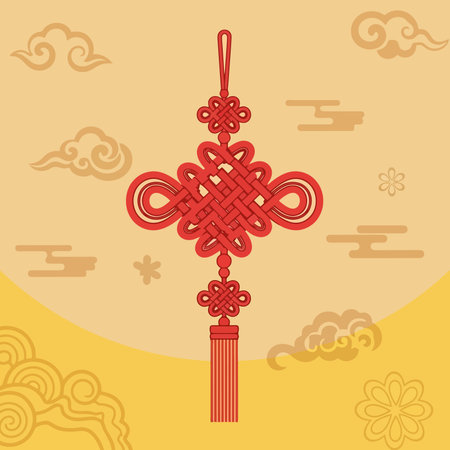 Chinese New Year card with traditional elements.のイラスト素材