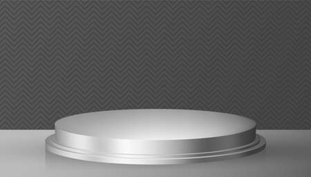 Round podium stage for Black Friday sale poster with black paper cut and craft style on color background for banner, poster or web siteのイラスト素材