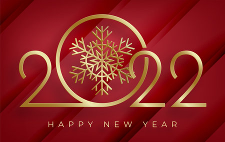 Happy New Year 2022, festive pattern with Christmas balls and snowflakes concept on color background...