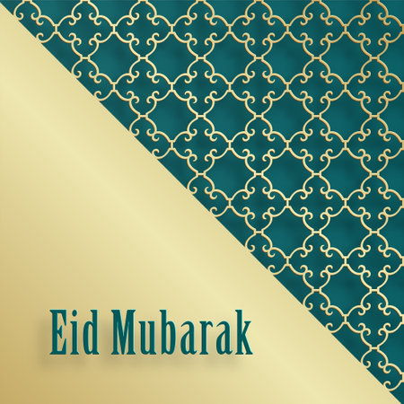 Eid Mubarak or Ramadan Kareem on Islamic design concept with crescent moon on color backgroundのイラスト素材