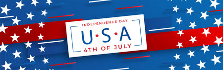 Happy Independence day of USA card with red paper cut style on color background for festive national...