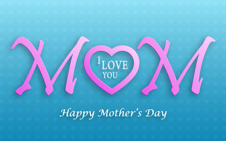 Mother day with hearts design on color background for happy mom dayのイラスト素材
