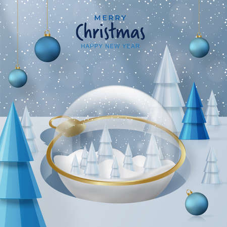 Merry Christmas festive pattern with Christmas balls and snowflakes concept on color background for invitation card, Merry Christmas, Happy new Year, greeting cards, poster or web bannerのイラスト素材