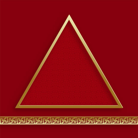 Chinese frame with oriental asian elements on color background, for wedding invitation card, happy new year, happy birthday, valentine day, greeting cards, poster or web bannerのイラスト素材