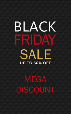 Black Friday Sale. Banner, poster on dark backgroundのイラスト素材