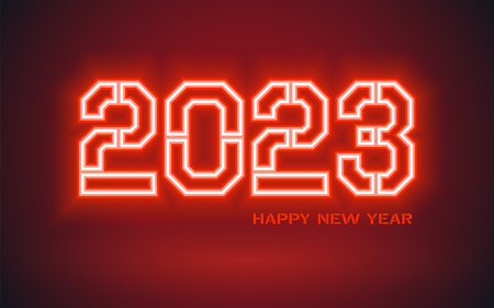 Happy New Year 2023, festive pattern with Christmas balls and snowflakes concept on color background for invitation card, Merry Christmas, Happy new Year, greeting cards, poster or web bannerのイラスト素材