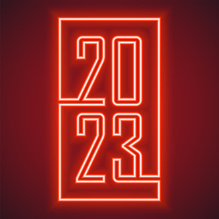 Happy New Year 2023, festive pattern with Christmas balls and snowflakes concept on color background for invitation card, Merry Christmas, Happy new Year, greeting cards, poster or web bannerのイラスト素材