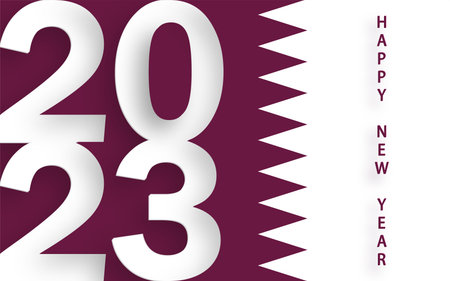 Happy New Year 2023, festive pattern with Thailand flag concept on color background