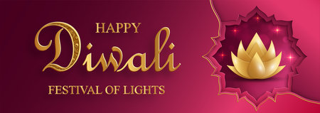 Happy Diwali vector illustration. Festive Diwali and Deepawali card. The Indian festival of lights on color backgroundのイラスト素材
