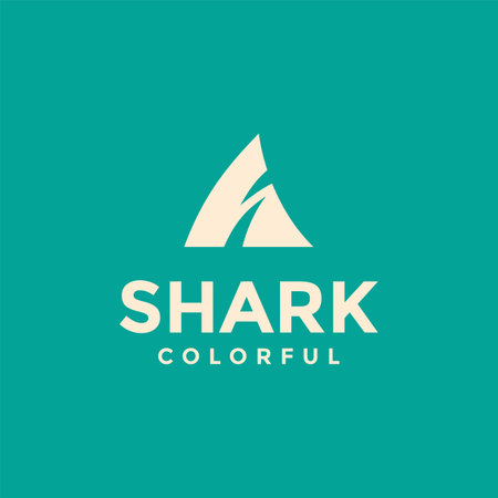 Fin shark logo, Letter S N or Fish animal logo design conceptのイラスト素材