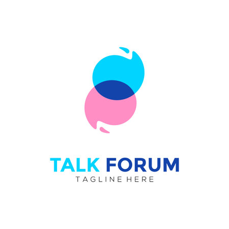 Talk Forum logo design. chat communicate talk logo design vectorのイラスト素材