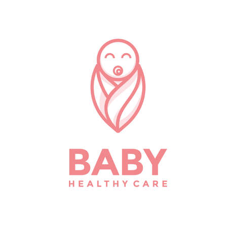 Baby Clothe with Leaf Nature logo designのイラスト素材