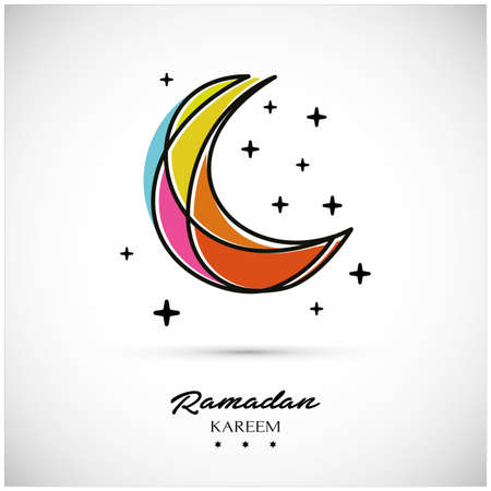 Ramadan Kareem background design. background for greeting card with moon and calligraphyのイラスト素材