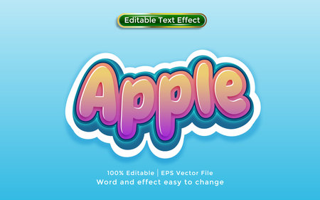 Vector sweet apple text editable text effectのイラスト素材