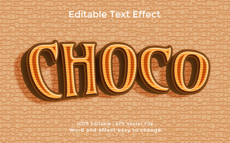 Vector chocolate text editable text effectのイラスト素材