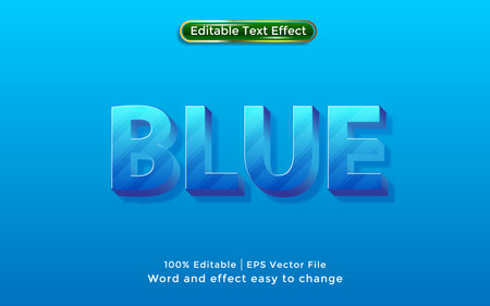 Vector Blue text editable text effectのイラスト素材