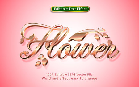 Vector flower text editable text effectのイラスト素材