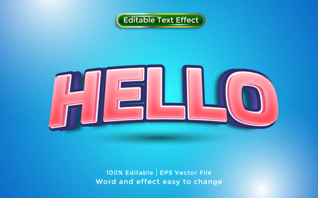 Vector hello text editable text effectのイラスト素材