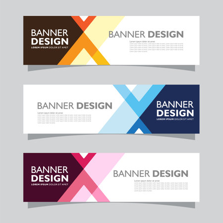 Vector set of landscape banner background design concept. Web background business layout templateのイラスト素材