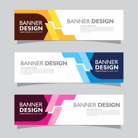 Vector set of landscape banner background design concept. Web background business layout templateのイラスト素材