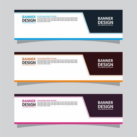 Vector set of landscape banner background design concept. Web background business layout templateのイラスト素材